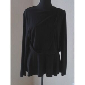 SIMONTON SAYS DESIGNED BY GEORGE SIMONTON BLACK LONG SLEEVED TOP SIZE LARGE
